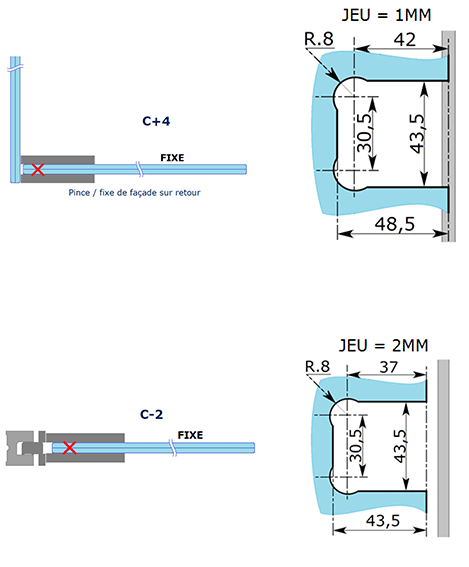 Glasklemme mit Gegenplatte	 venus gl/gl.180    Vergoldet