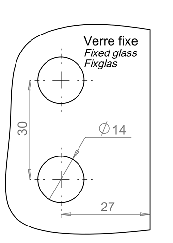 Montageplatte  A.S. Wand/Glas 4 Schrauben  inox poliert