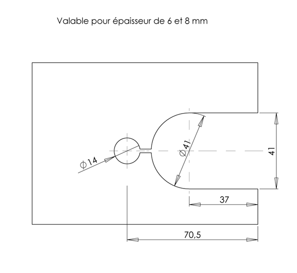 Rastscharnier  super venus Wand/Glas 45 x2  Verchromt matt
