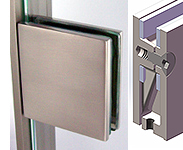 pince à contreplaque reversi 57x57 à visser M5 ép.8 cupro-aluminium nickel brossé