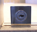 Hebelschloss 40x40 gleichschließend Nr. 1 Ohne Schlüssel, verchromt