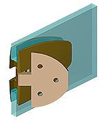 charnière à indexage super venus mur/gl.45 x2  laiton chromé