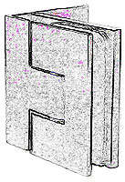 charnière à rappel amorti A.S. mur/gl effet simple  intérieur 304L inox poli