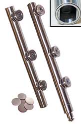 penture adlock haute et basse dia.25 pour ferme-porte en linteau axe carré inox brossé