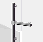 pivot Adlock transom + lat. panel gl/gl 180° for hinge, stainless Brushed steel