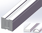 profil comp. clip-in-door 25x25x2800 non percé   anodisé inox brossé