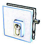 serrure de milieu anti-effraction, clés différentes, avec protection du cylindre, Gamme ELITE, naturel