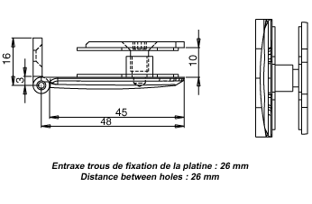 Hakengriff, rund, silberfarben