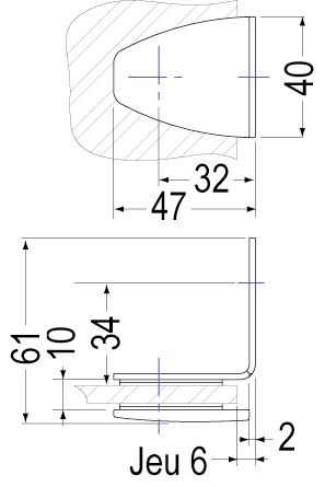 Rastscharnier  super venus Wand/Glas x2 Verchromt matt