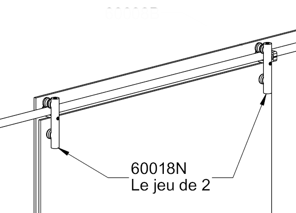 floor lock system for showcase Inovaglas, distance between holders : 320 mm (on request)
