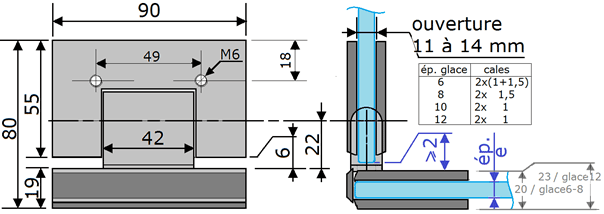 verrou A.S. gl/gl.180 extérieur 316L  inox  poli