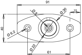 verrou A.S. gl/gl.180 extérieur 316L  inox  poli