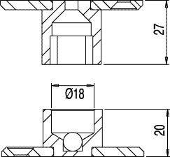 verrou A.S. gl/gl.180 extérieur 316L  inox  poli